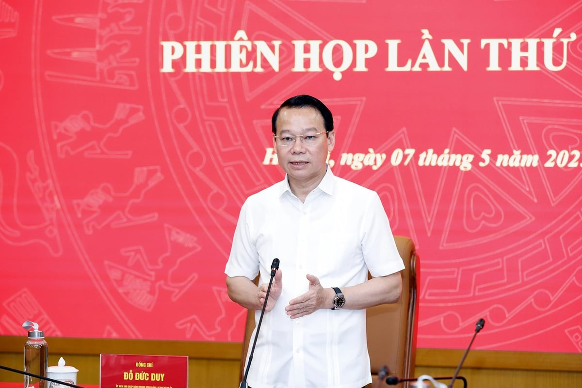 Bộ trưởng Đỗ Đức Duy kết luận phiên họp sáng 7/5. Ảnh: Khương Trung.